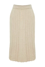 Trendyol Stone Glitter Pleated Knitwear Skirt