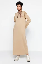 Trendyol Mink Knitted Hijab Dress