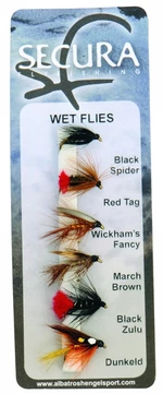 Secura flyfishing mušky wet flies 6 ks