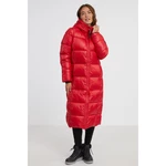 Červený dámsky prešívaný kabát s kapucňou SAM 73 Anna