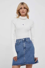 Svetr Calvin Klein Jeans dámský, béžová barva, s golfem