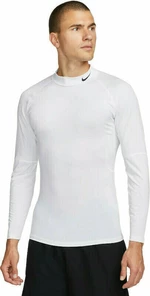 Nike Dri-Fit Fitness Mock-Neck Long-Sleeve Mens Top White/Black S Fitness tričko