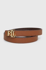 Oboustranný kožený pásek Lauren Ralph Lauren dámský, hnědá barva, 412912038