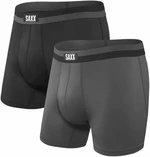 SAXX Sport Mesh 2-Pack Boxer Brief Black/Graphite L Fitness fehérnemű