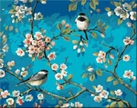 Zuty Malowanie po numerach Dwa siedzące ptaki