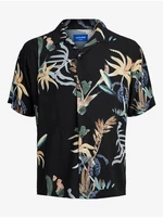 Jack & Jones Luke Black Men's Patterned Short Sleeve Shirt - Men's