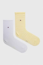 Ponožky Tommy Hilfiger 2-pak dámske, žltá farba, 100001494