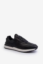 Men's leather sneakers BIG STAR black