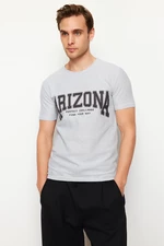 Trendyol White Regular/Normal Fit Textured Text Printed T-Shirt