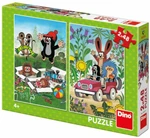 Krtek se raduje - puzzle 2x48 dílků