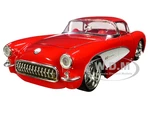 1957 Chevrolet Corvette Red with Red Interior "Bigtime Muscle" 1/24 Diecast Model Car by Jada