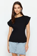 Trendyol Limited Edition Black 100% Cotton Basic Knitted T-Shirt