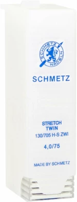 Schmetz Stretch Twin 130/705 H-S ZWI 4,0/75 Aguja de coser doble Agujas para Máquinas de Coser