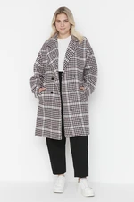 Trendyol Curve Multicolored Oversized Stamp Coat with Buttons and Pocket Details
