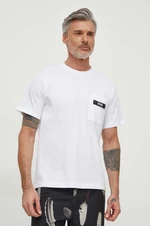 Bavlnené tričko Versace Jeans Couture pánsky, biela farba, jednofarebný, 76GAHE05 CJ00E