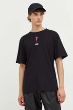 Bavlněné tričko GCDS černá barva, s aplikací