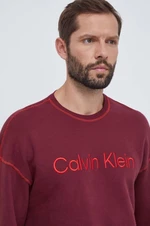 Bavlněná mikina Calvin Klein Underwear vínová barva, s potiskem