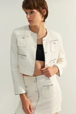 Trendyol Limited Edition Crop Woven Ecru Jacket