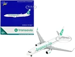 Boeing 737-800 Commercial Aircraft "Transavia Airlines" White with Green Tail 1/400 Diecast Model Airplane by GeminiJets