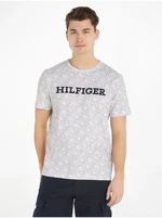 Bílé pánské vzorované tričko Tommy Hilfiger - Pánské