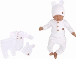 Z&Z 3-dílná žebrovaná sada body, tepláčky + čepička s oušky - bílá, vel. 68 (3-6m) Z&Z 3-dílná žebrovaná sada body, tepláčky + čepička s oušky - bílá, vel. 68 (3-6m)