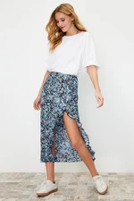 Trendyol Multi Color Slit Flounce Knitted Skirt