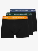 Súprava troch pánskych čiernych boxeriek Jack & Jones