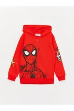 LC Waikiki Spiderman Printed Hoodie with Long Sleeve Boys' Zippered Sweatshirt.