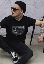 Black Passion Rose T-shirt with a round neckline