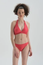 Dagi Red Gathering Triangle Wide Bikini Top