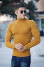 Madmext Men's Yellow Turtleneck Sweater 4352