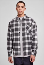 Boxy dark checked shirt grey/white