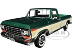 1979 Ford F-150 Pickup Truck Green Metallic and Cream 1/24 Diecast Model Car by Motormax