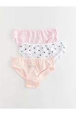 LC Waikiki Girls' Printed Cotton Panties 3 Pack