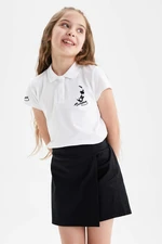 DEFACTO Girls Atatürk Printed Pique Short Sleeve Polo T-Shirt