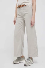 Kalhoty Pepe Jeans dámské, šedá barva, široké, high waist