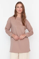 Trendyol Mink Sequin Knitted Tunic