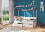 Dětská postel Othelo se zábranou, růžová / bílá + matrace ZDARMA
