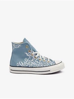 Light Blue Womens Patterned Ankle Sneakers Converse Chuck 70 Gar - Women