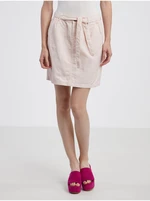 Light pink denim skirt with linen CAMAIEU - Ladies