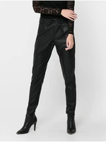 Black Women's Leatherette Trousers ONLY Pop Trash - Women