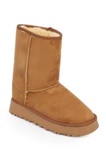 Capone Outfitters Women's Boots With Shearling Insole, Flat Sole, Medium Size Ginger