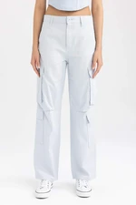 DEFACTO Coool Straight Fit Cargo Gabardine Trousers