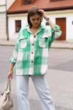 Green plaid cotton shirt