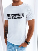 White men's T-shirt Dstreet with print