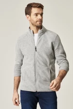 AC&Co / Altınyıldız Classics Men's Gray Anti-pilling Anti-Pilling Standard Fit Normal Fit High Neck Sweatshirt Fleece Jacket