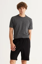 AC&Co / Altınyıldız Classics Men's Anthracite-melange Slim Fit Slim Fit, Crew Neck Cotton Short Sleeved T-Shirt.
