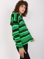 Green and black wool sweater