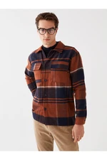 LC Waikiki Long Sleeved Plaid Men's Lumberjack Shirt Jacket with a Regular Fit