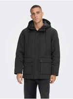 Men's Black Winter Jacket ONLY & SONS Jayden - Men